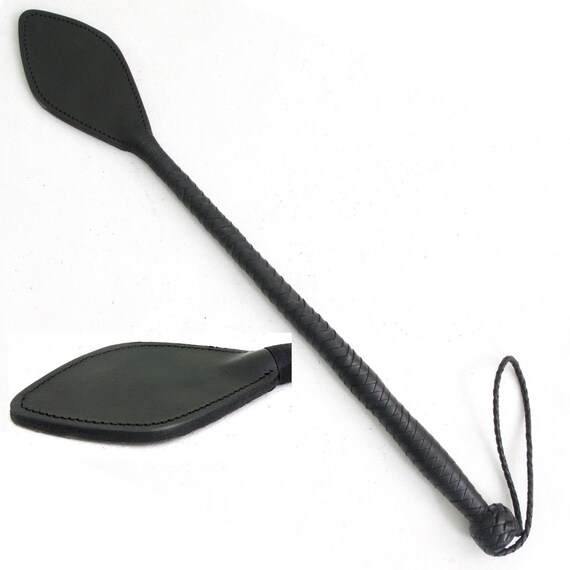 Real Leather Braided 4 Slapper Crop Flogger Whip Dragon Tail For Spanking
