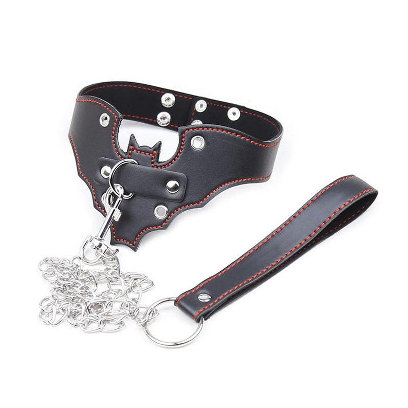 Neck Restraint Collar Chain Leash Neck Flirt Collar Batman Etsy