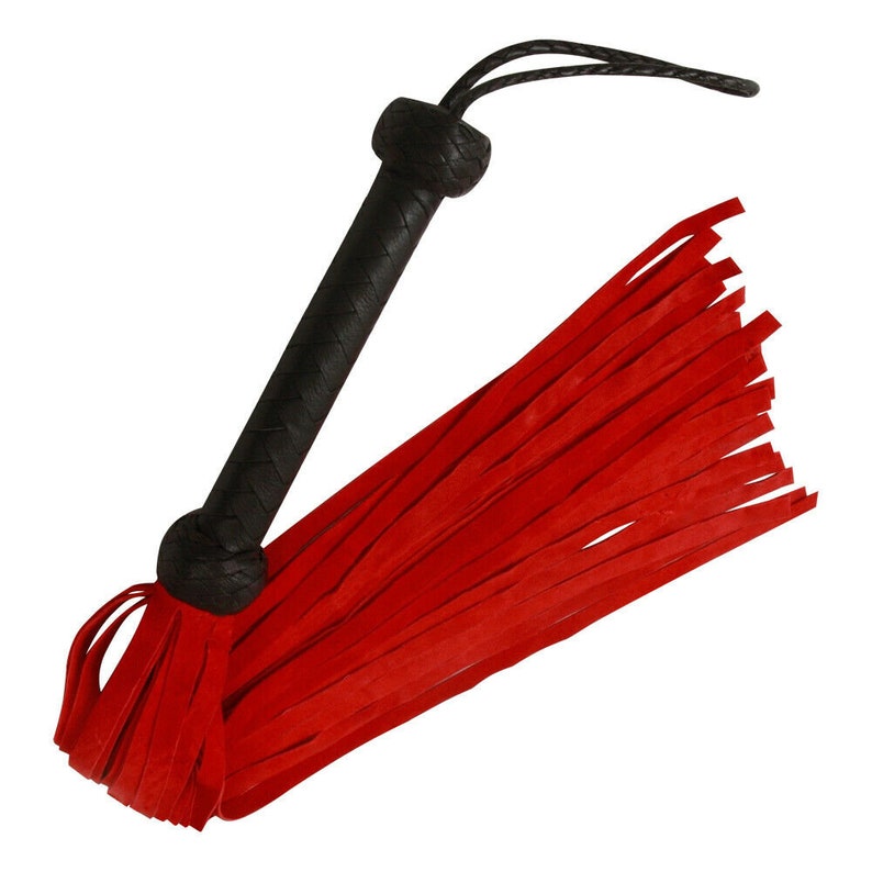 Well balanced Whip flogger whip Red and Black Suede Flogger