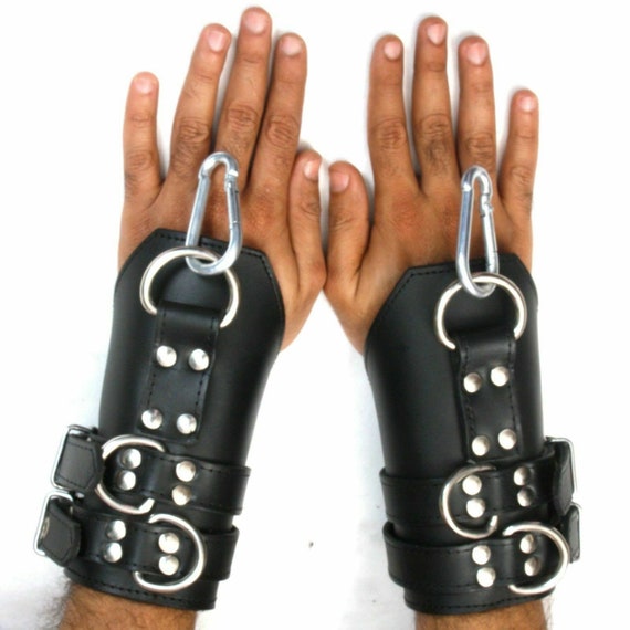 Real Genuine Heavy Leather wrist Suspension Cuffs restraint bondage Fits to All