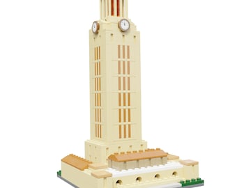 Minirreplica de la Torre UT de la Universidad de Texas (juego de construcción con ladrillo de luz LED)