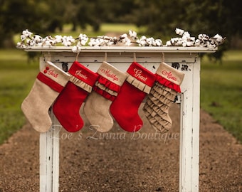 Personalized Christmas Stocking  Burlap Stocking, Monogrammed Stockings, Christmas Decor, Christmas Stockings