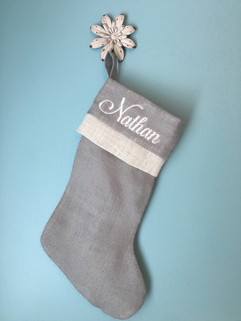 Christmas Stockings Monogrammed Stockings Burlap Stockings Etsy