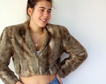 fur crop top jacket