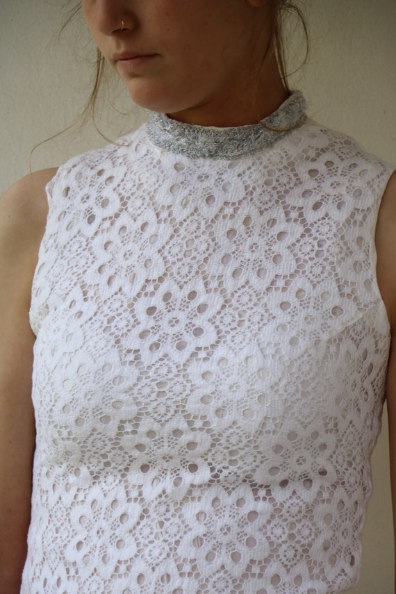 white lace pantsuit