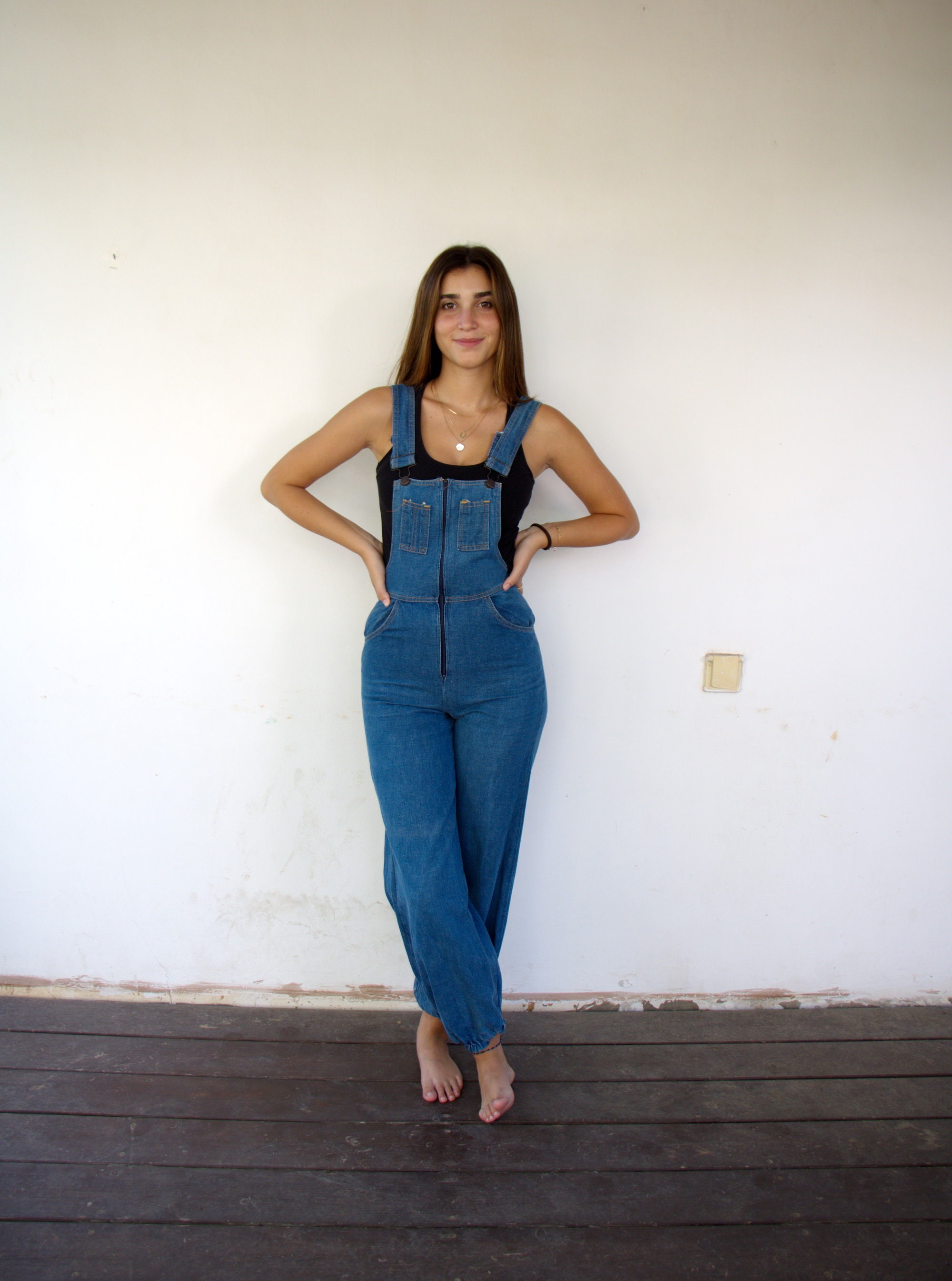 【BOK PLACE】blue vintage long wide fleece brushed denim PT Denim Republic Jeans Womens 13 Juniors Center Seam High Rise