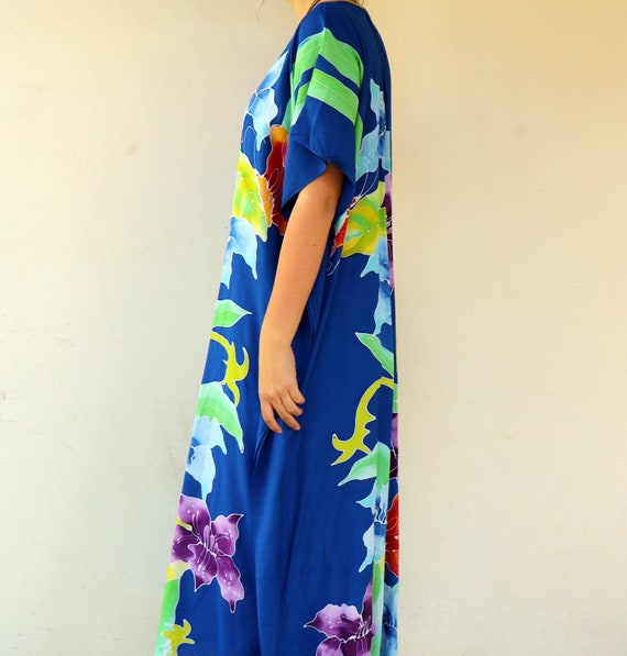 Tropical Dress , Vintage Boho 70s 80s Hawaiian Bl… - image 4