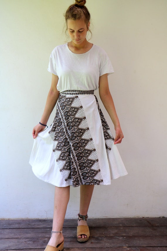 embroidered wrap skirt