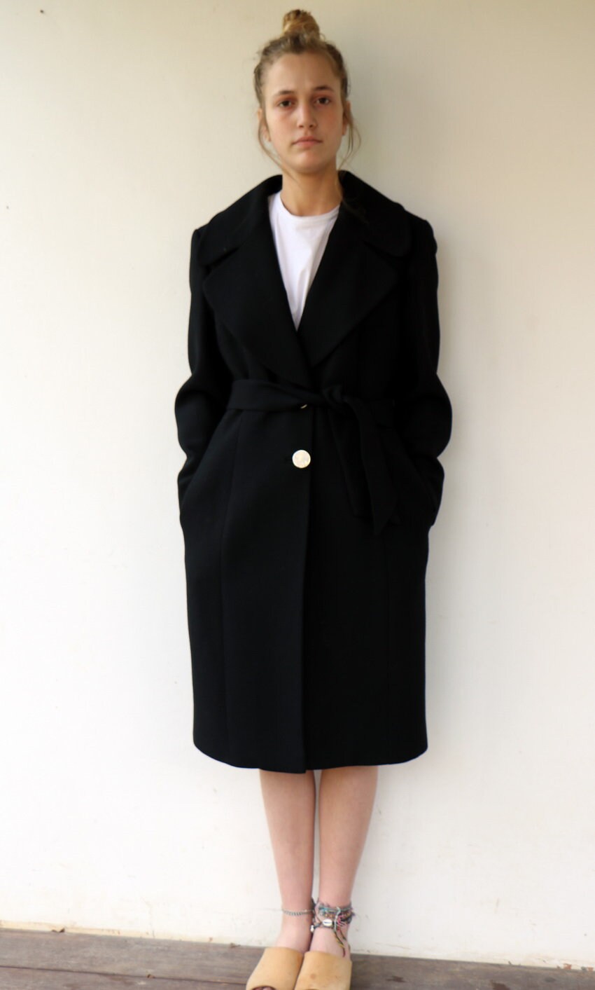 ドルチェ&ガッバーナ チェック柄ロングラップコート ベルト付き