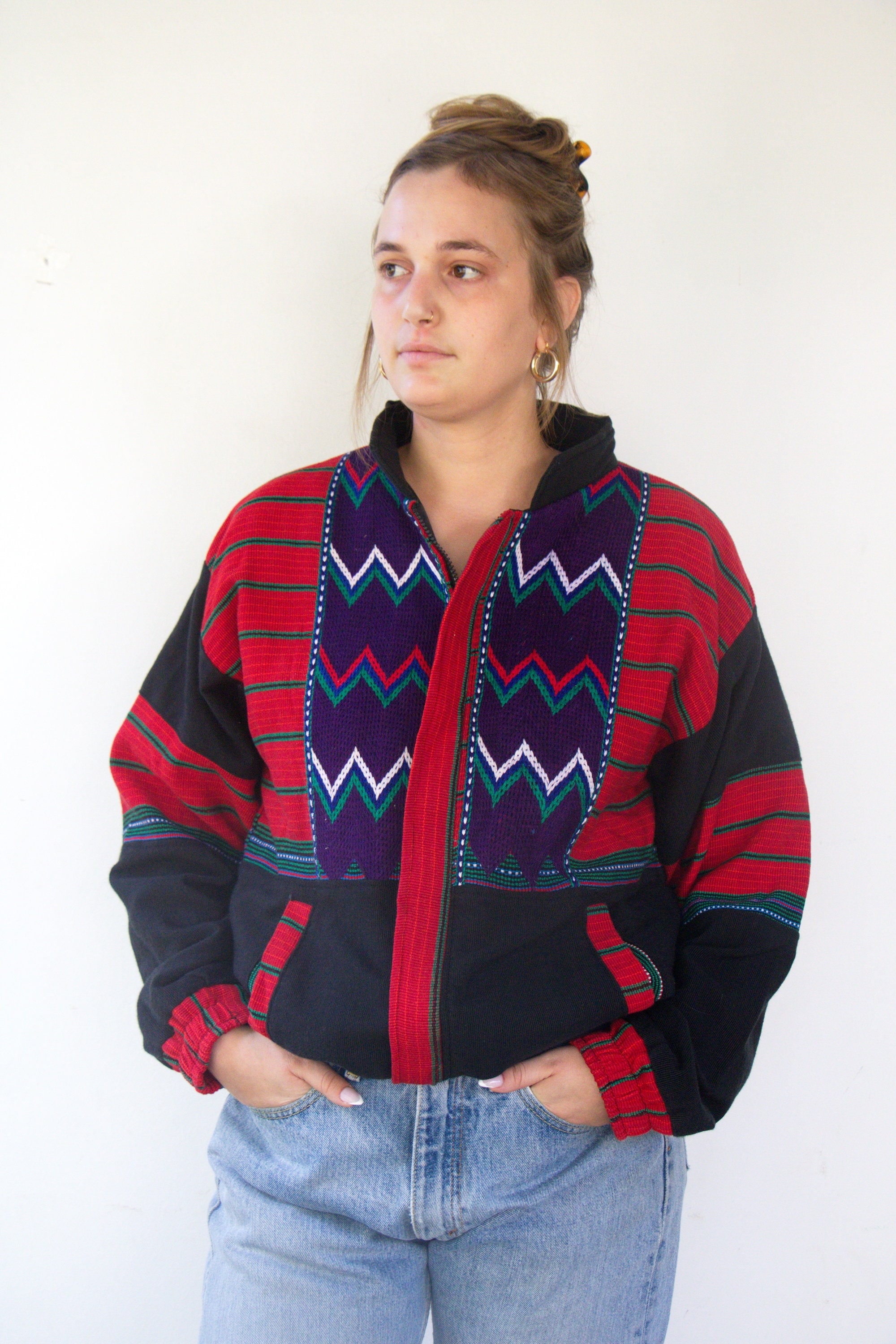 Vintage 80s 90s Guatemalan Bomber Jacket – Woven Boho