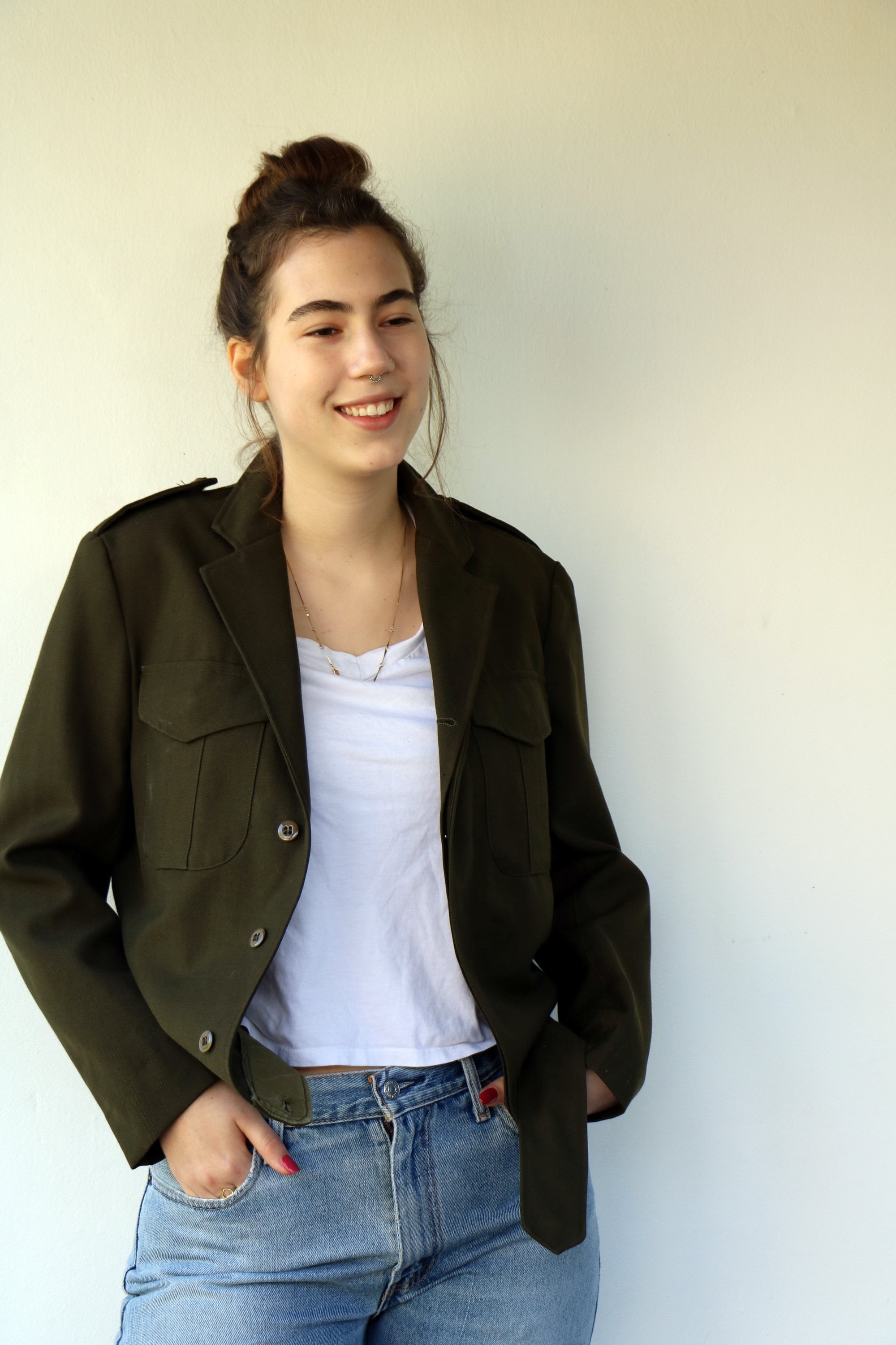 Military Jacket, Vintage 50s Army Green Military Boho Hippie Hipster