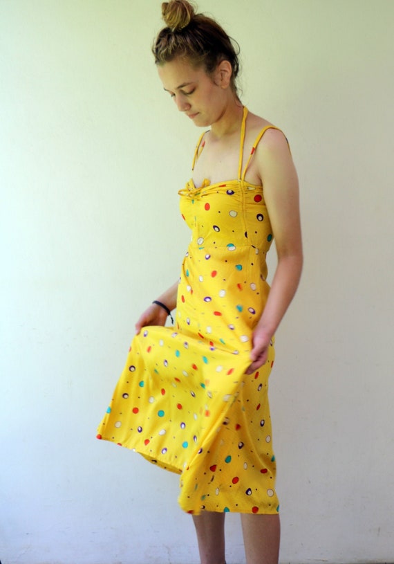 backless polka dot dress