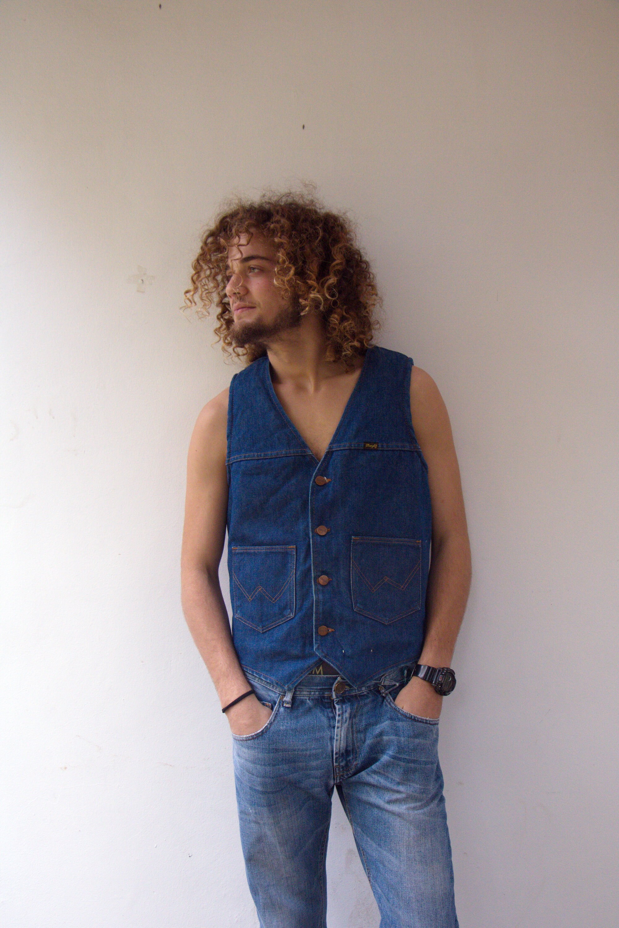 トップス 2set vintage inner boa vest Wrangler 70s vintagewraglerdenim70s80sbluev