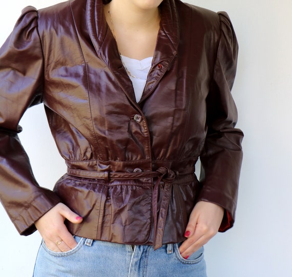 Wilson's leather jacket, Vintage 70s Cropped Oxbl… - image 4
