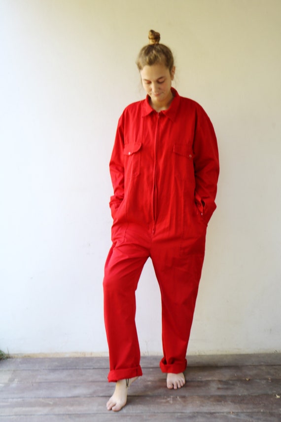 red mechanic jumpsuit