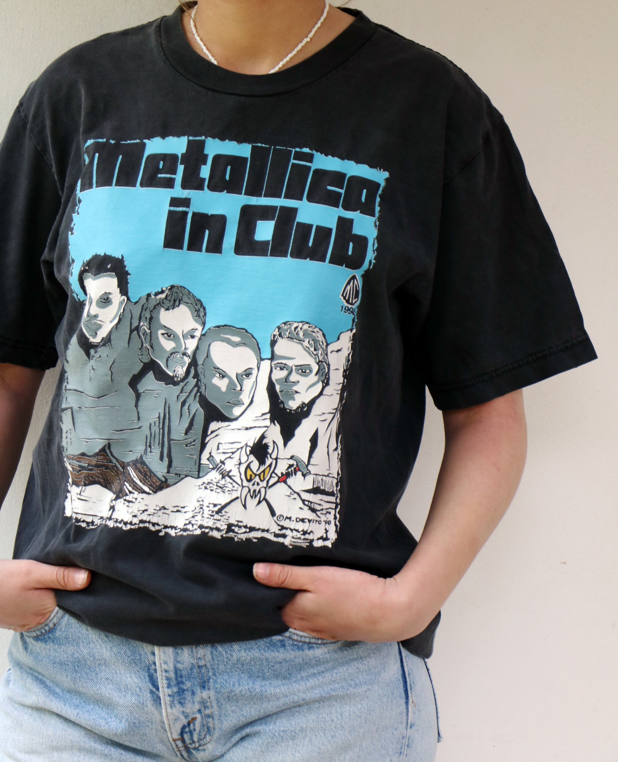 Metallica in Club Tee, Vintage 90s Stubborn Metallica-club Member 