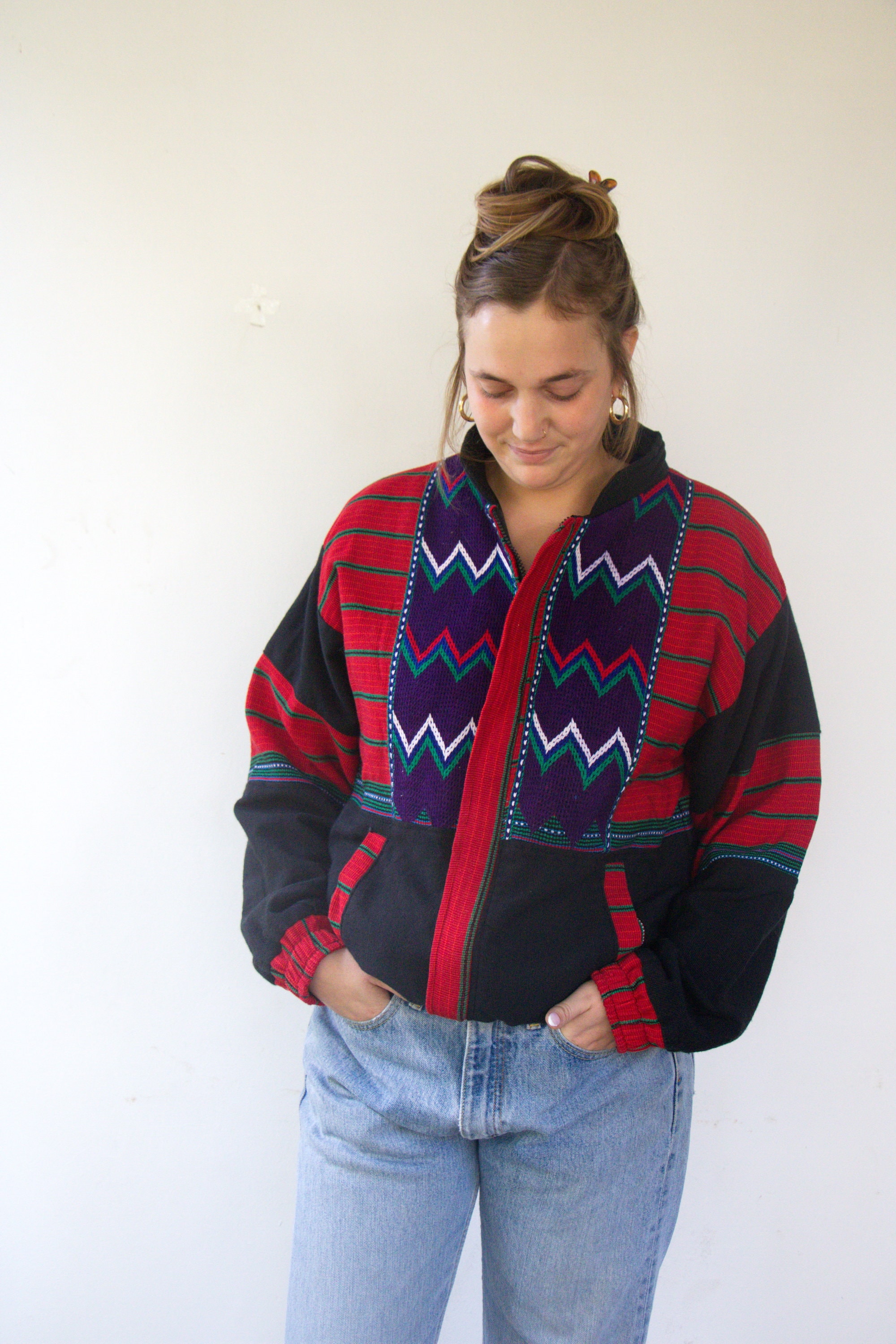ジャケット・アウター USA Vintage Knit Unisex Poncho YM YOUMU Lady Girls Cloak Cape Coat Winter Fleece Ear Hooded