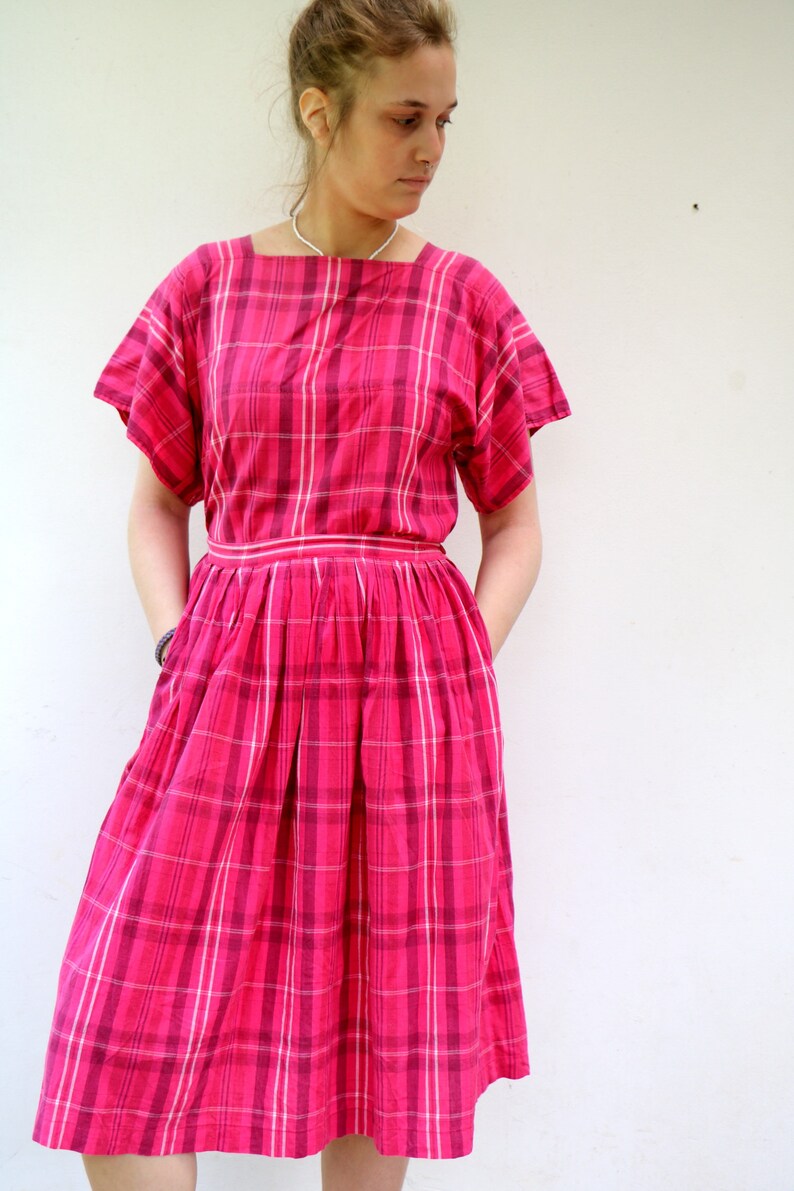 plaid two piece set