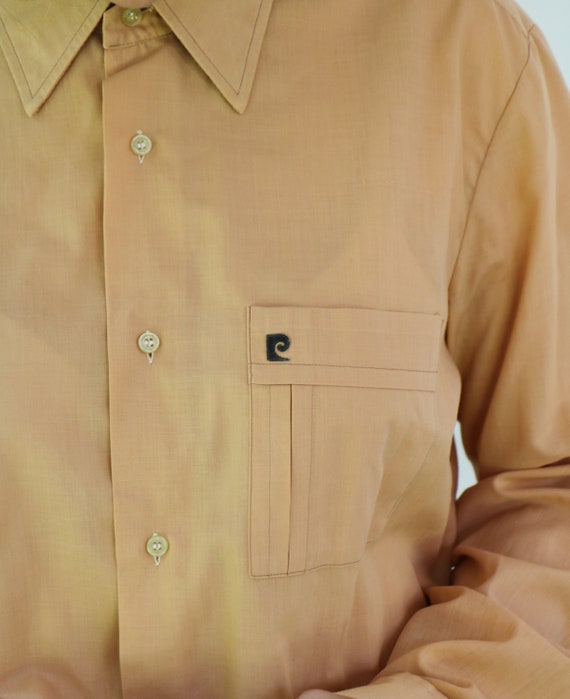 Pierre Cardin Paris Shirt, Vintage 70s Dusty Peac… - image 8