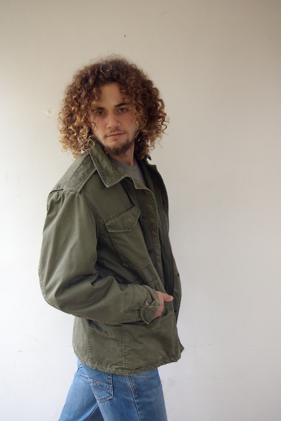 Military Jacket Vintage Army Green Field Coat 70s 1970s Boho ...