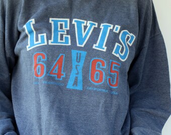 Levi’s Made in USA Vintage Sweatshirt 90's Levis Men's XL Blue Crewneck Sweatshirt Made In USA