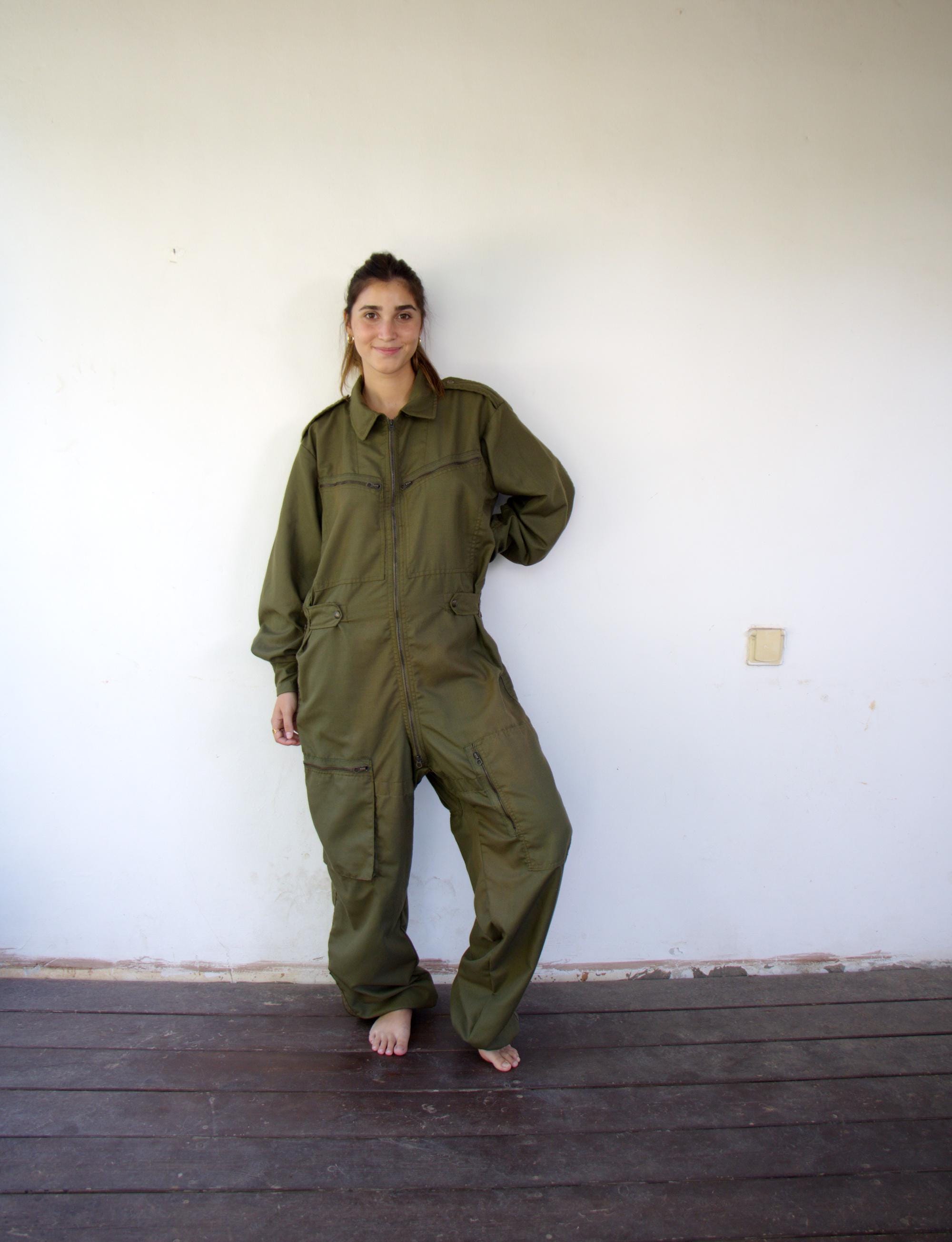 Vintage Coveralls Military Worksuit, Green Flight Suit Vintage Coveralls Military Worksuit, Green Flight Suit