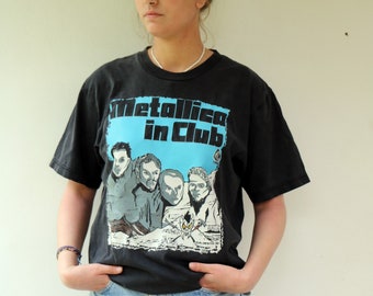 Vintage 1998 Metallica Club T Shirt, Stubborn Member Double Sided Band Tee // M/L