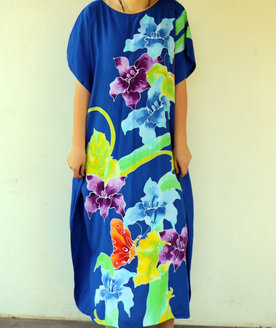 Tropical Dress , Vintage Boho 70s 80s Hawaiian Bl… - image 7