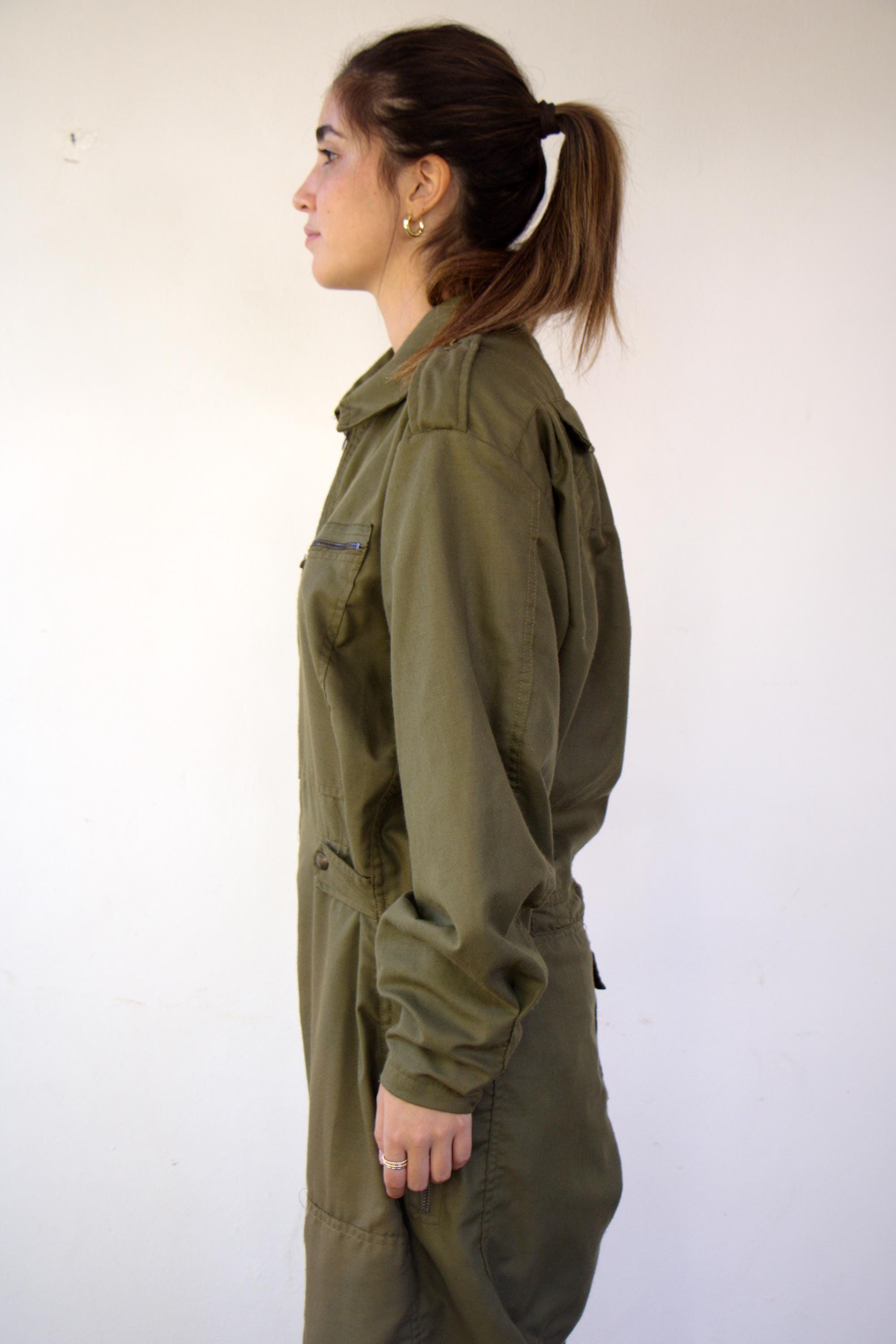 Vintage Coveralls Military Worksuit, Green Flight Suit