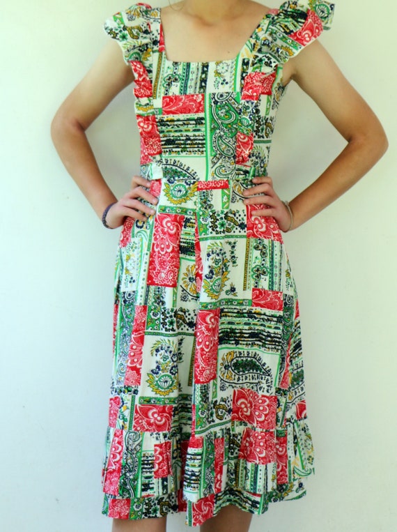 70s pinafore dress