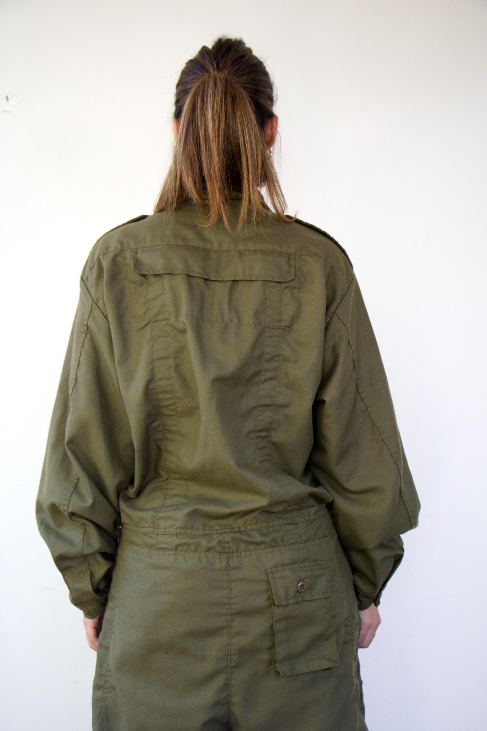 Vintage Coveralls Military Worksuit, Green Flight Suit