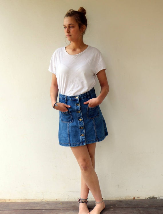 vintage jean skirt