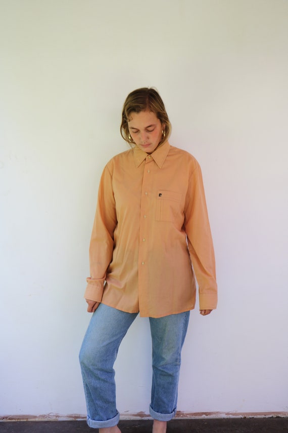 Pierre Cardin Paris Shirt, Vintage 70s Dusty Peac… - image 5