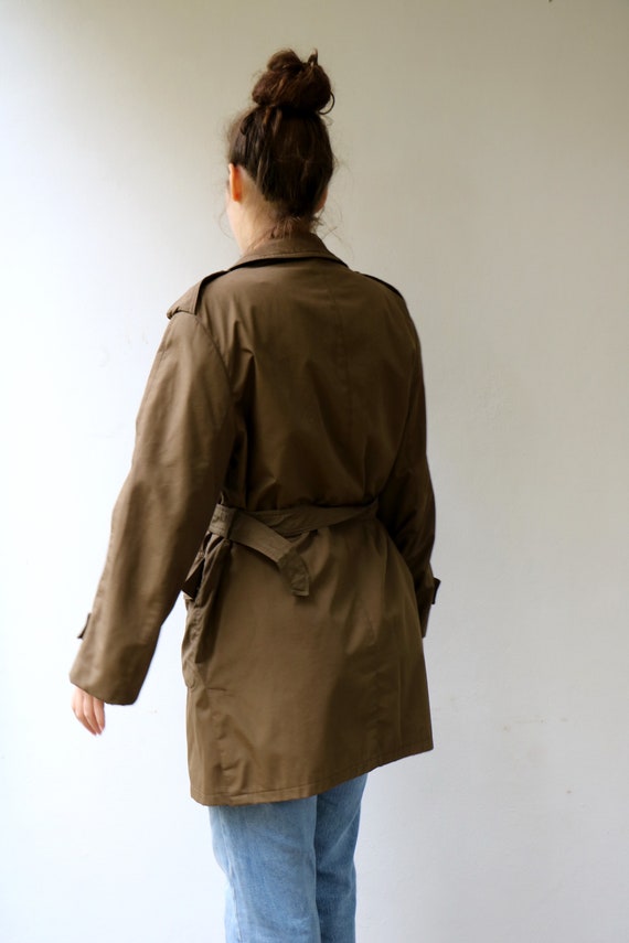 Vintage 70s/80s Khaki Trench Coat – Short Rain Jacket… - Gem