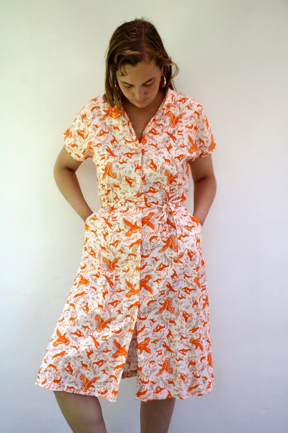 Animal Print Dress, Vintage Boho hippie Novelty J… - image 6