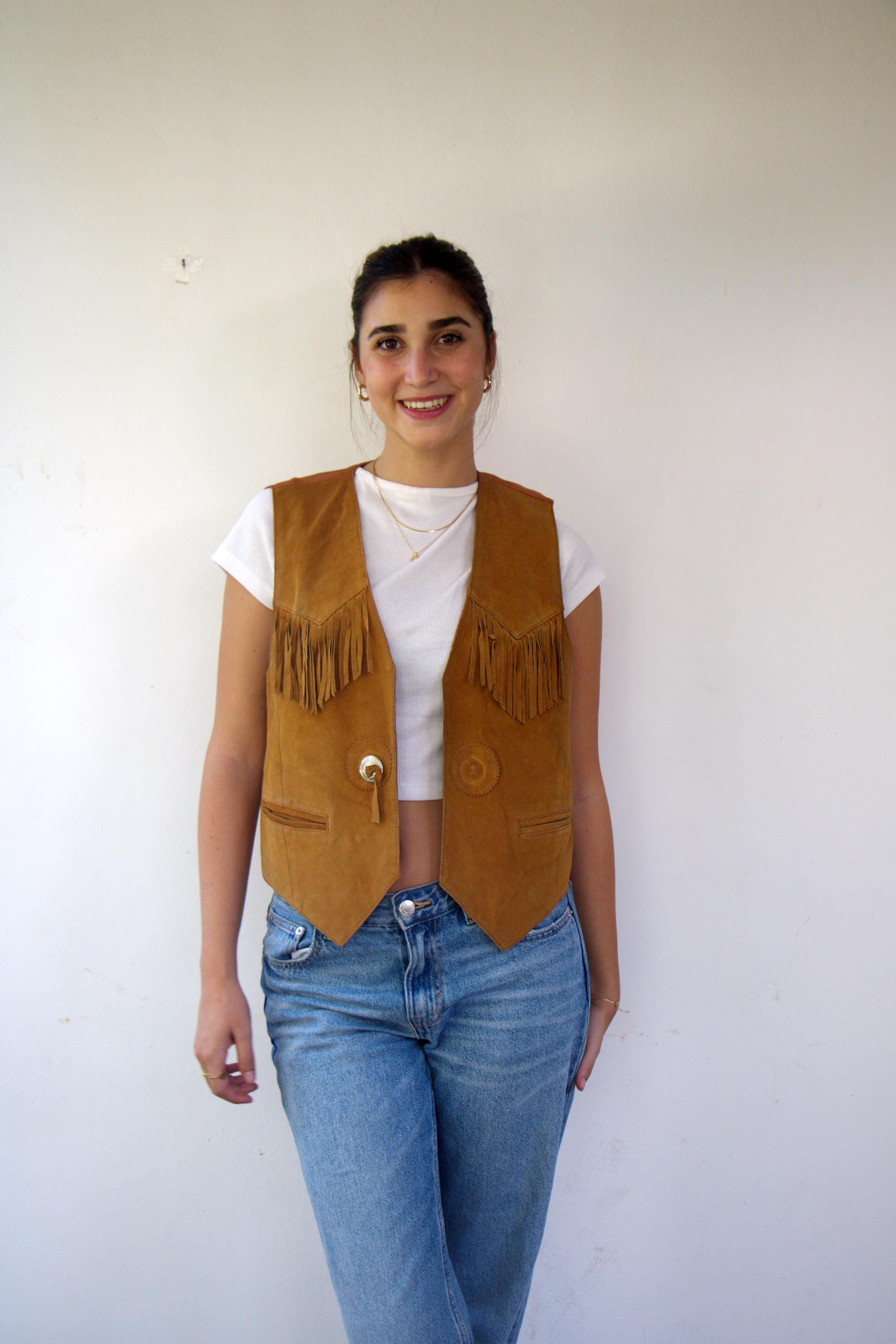トップス archive goa fringe fur suede grunge vest archive goa fringe fur suede grunge vest