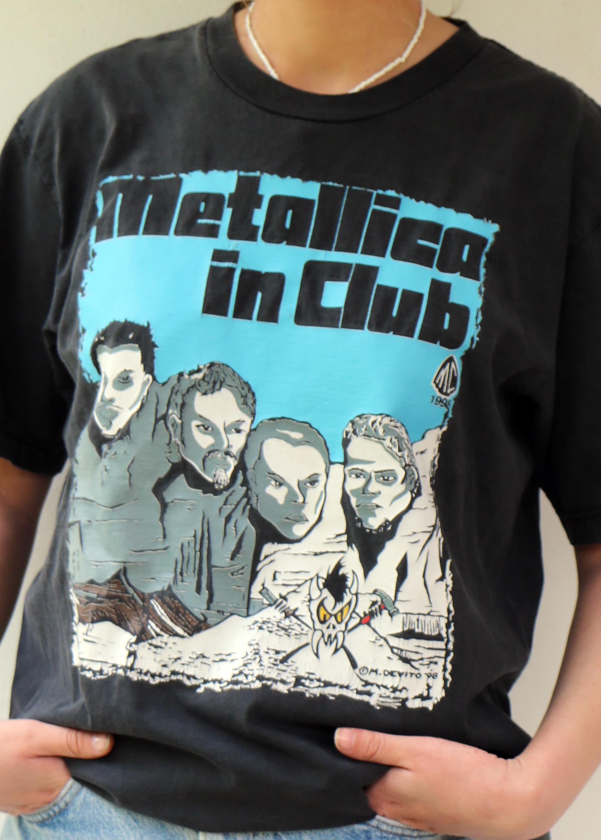 Metallica in Club Tee, Vintage 90s Stubborn Metallica-club Member 