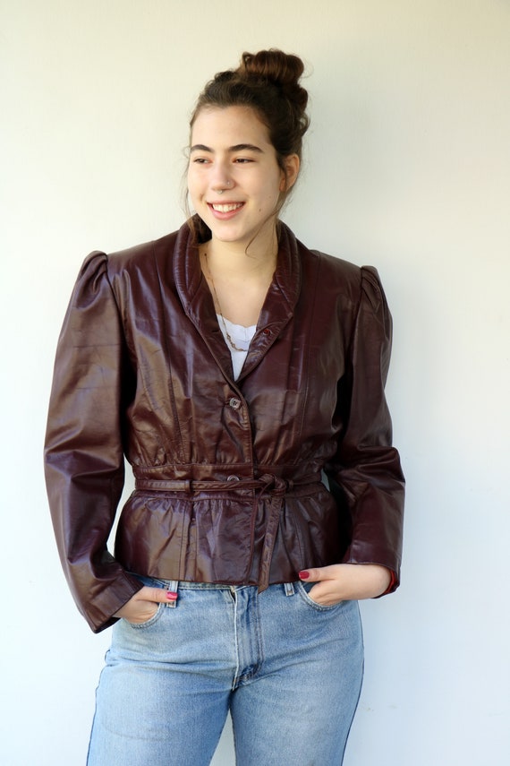 Wilson's leather jacket, Vintage 70s Cropped Oxbl… - image 3