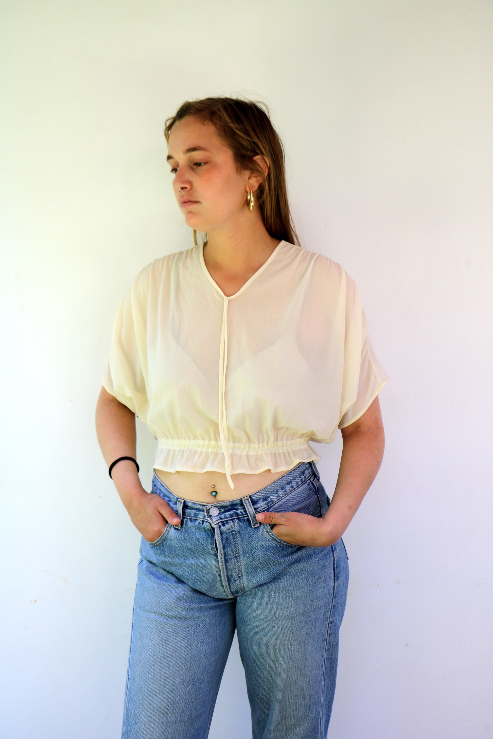 Vintage 1970s Embroidered Cotton Babydoll Shirt - Raleigh Vintage