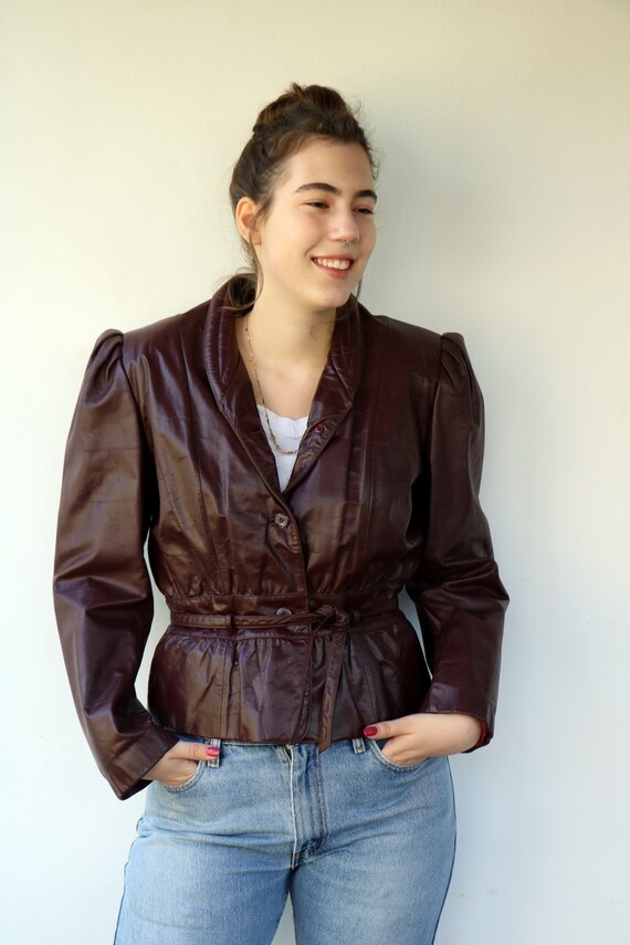 Wilson's leather jacket, Vintage 70s Cropped Oxbl… - image 9