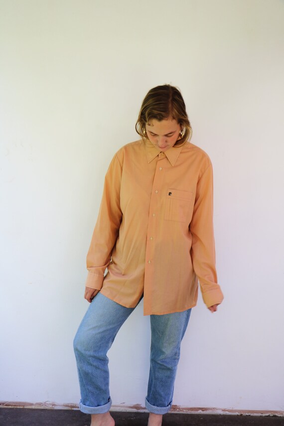 Pierre Cardin Paris Shirt, Vintage 70s Dusty Peac… - image 2