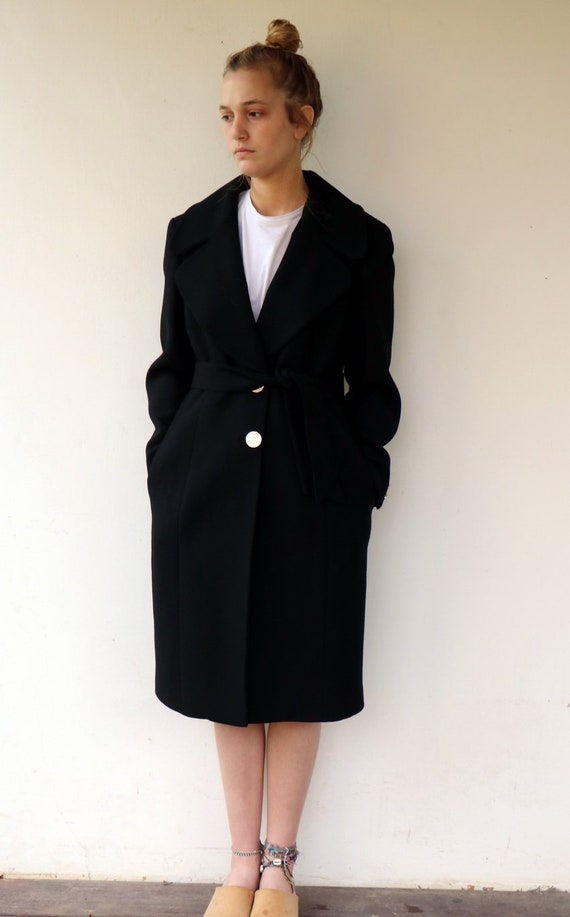 Dolce & Gabbana Coat, Vintage 90s Classy Black Wo… - image 1