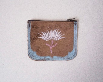 Handmade Leather Lotus Flower Wallet