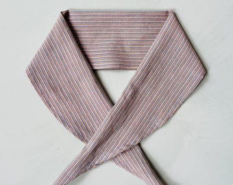 Bandana Neck Scarf Blue Handloom Indian Cotton Stripes