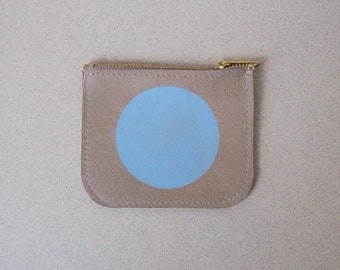 Handmade Leather Wallet with Moon Print