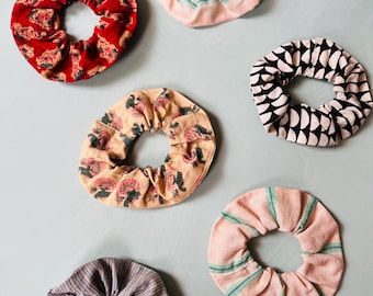 Handmade Schrunchie Handloom Indian Cotton Blockprint