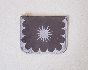 Handmade Leather Wallet with Sun Print