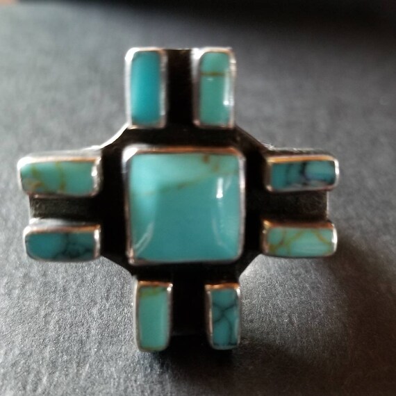 Vintage Turquoise, silver ring, vintage sterling,