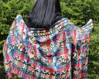 Personalized Cashmere Multicolored Boho Pashmina scarf,Unique Handmade Super Soft Knit Scarf,Modern Gift for Her,Lightweight Scarf