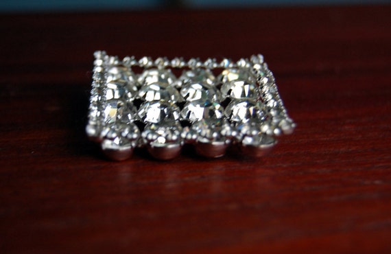 Kramer of New York Square Rhinestone Brooch - image 2